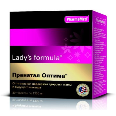 Купить lady's formula (леди-с формула) пренатал оптима для беременных, таблетки 30 шт бад в Городце