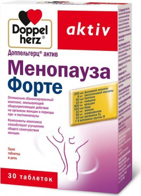 Купить doppelherz (доппельгерц) актив менопауза форте, таблетки, 30 шт бад в Городце