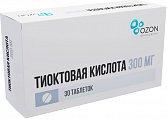 Купить тиоктовая кислота, таблетки покрытые пленочной оболочкой 300мг, 30шт в Городце