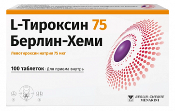 L-Тироксин 75 Берлин-Хеми, таблетки 75мкг, 100 шт
