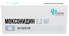 Купить моксонидин, таблетки, покрытые пленочной оболочкой 0,2мг, 60 шт  в Городце