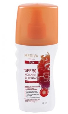 Купить mediva (медива) sun молочко для загара, 150мл spf50 в Городце