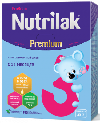 Купить нутрилак премиум 3 (nutrilak premium 3) молочная смесь с 12 месяцев, 350г в Городце