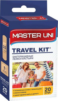 Купить master uni (мастер-юни) набор: пластырь на полимерной основе travel kit, 20 шт в Городце