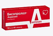 Купить бисопролол-акрихин, таблетки, покрытые пленочной оболочкой 10мг, 30 шт в Городце