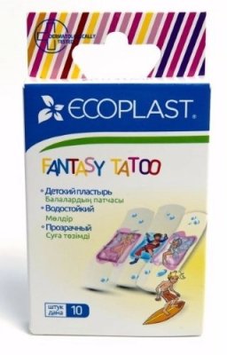 Купить ecoplast fantasy tatoo набор медицинских пластырей, 10 шт в Городце