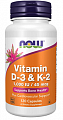 Купить now foods (нау фудс) витамин д3 1000 ме и к2 45мкг, капсулы 120шт бад в Городце