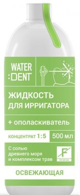 Купить waterdent (вотердент) жидкость для ирригатора освежающая без фтора+ополаскиватель, 500мл в Городце