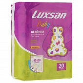 Купить luxsan baby (люксан) пеленки впитывающие для новорожденных с рисунком 60х60см, 20 шт в Городце