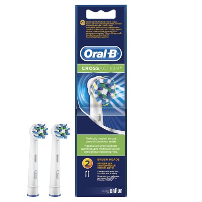 Купить oral-b (орал-би) насадка для электрической зубной щетки crossaction eb50-2, 2 шт в Городце