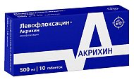 Купить левофлоксацин-акрихин, таблетки, покрытые пленочной оболочкой 500мг, 10 шт в Городце
