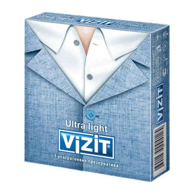 Купить vizit (визит) презервативы ultra light ультратонкие 3шт в Городце