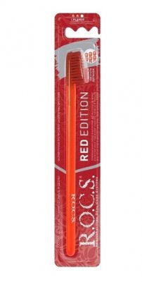 Купить рокс (r.o.c.s.) зубная щетка классическая средняя red editon (красная), 1 шт в Городце