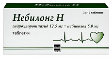 Купить небилонг н, таблетки 12,5мг+5мг, 30 шт в Городце
