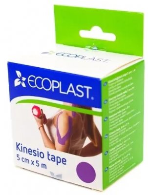 Купить ecoplast лента фиксирующая кензио тейп 5см х 5м фиолетовый в Городце