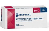 Купить аторвастатин-вертекс, таблетки покрытые пленочной оболочкой 40мг, 60 шт в Городце