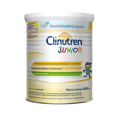 Купить clinutren junior (клинутрен юниор), смесь молочная сухая для детей 1-10лет, 400г в Городце