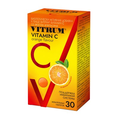 Купить витрум витамин с, жевательные таблетки со вкусом апельсина, 30 шт_бад в Городце