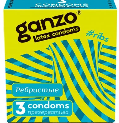 Купить ganzo (ганзо) презервативы рибс 3шт в Городце