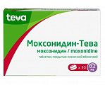 Купить моксонидин-тева, таблетки покрытые пленочной оболочкой 0,2мг, 30 шт в Городце