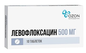 Левофлоксацин, таблетки, покрытые пленочной оболочкой 500мг, 10 шт