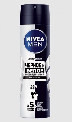 Купить nivea (нивея) для мужчин дезодорант спрей невидимый для черного белого, 150мл в Городце