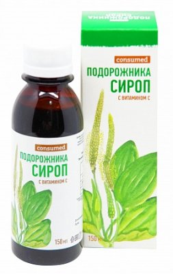 Купить подорожника сироп с витамином с консумед (consumed), флакон 150мл бад в Городце