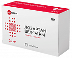 Купить лозартан велфарм, таблетки покрытые пленочной оболочкой 25 мг, 30 шт в Городце