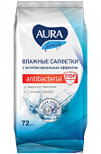 Купить aura (аура) салфетки влажные антибактериальные 72шт в Городце