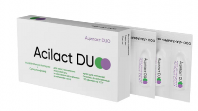 Купить ацилакт дуо (acilact duo) крем для интимной гигиены дозированный 1,2г, 10 шт в Городце
