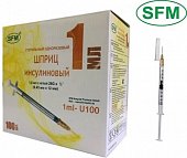 Купить шприц 1мл sfm инсулиновый u-100 с иглой 26g 0.45х12 100 шт в Городце