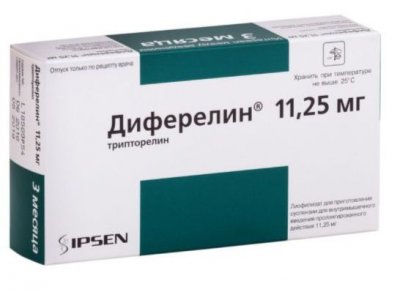 Купить диферелин, лиофилизат для приготовления суспензии для в/мышечного и п/кожного введения пролонг действия 11,25мг, флакон в Городце