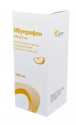 Купить ибупрофен, суспензия для приема внутрь 100мг/5мл со вкусом апельсина, флакон 100мл в Городце