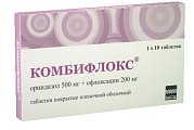 Купить комбифлокс, таблетки, покрытые пленочной оболочкой 500мг+200мг, 10 шт в Городце