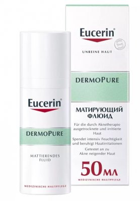 Купить eucerin dermopure (эуцерин) флюид увлажняющий матирующий для проблемной кожи 50 мл в Городце