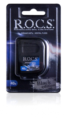 Купить рокс (r.o.c.s) зубная нить расширяющая рокс black edition 40м в Городце