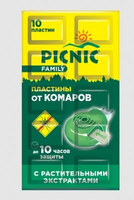 Купить пикник (picnic) family пластилки от комаров, 10 шт в Городце