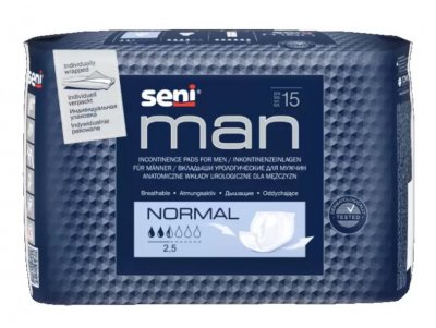 Купить seni men (сени мэн) вкладыши урологические для мужчин нормал 15шт в Городце