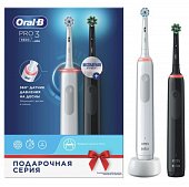 Купить oral-b (орал-би) электрическая зубная щетка 3772 с зарядным устройством 3757 белая+черная pro 3 d505.523.3н, 2шт. в Городце