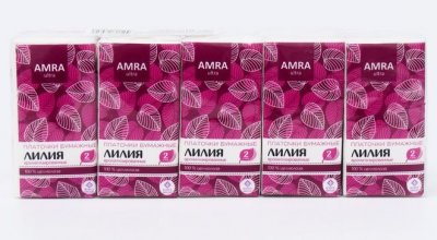 Купить amra (амра) платочки бумажные с ароматом лилии, в упаковке 10 шт в Городце