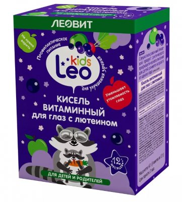 Купить кисель леовит leo kids для детей витаминный для глаз с лютеином, пакет 12г, 5 шт в Городце