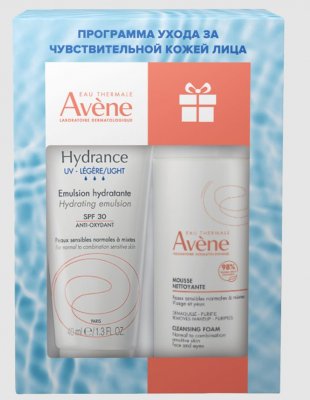 Купить авен hydrance legere uv (avenе) набор: эмульсия для лица spf30 40 мл+очищающая пенка для снятия макияжа 50 мл в Городце